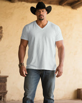 Men's Plus Size Solid Color Cotton Blend Multi Color Choice V-Neck Short Sleeve T-Shirt